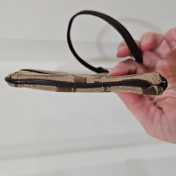 Coach Brown and Tan Signature C Wristlet - Picture 6 of 11